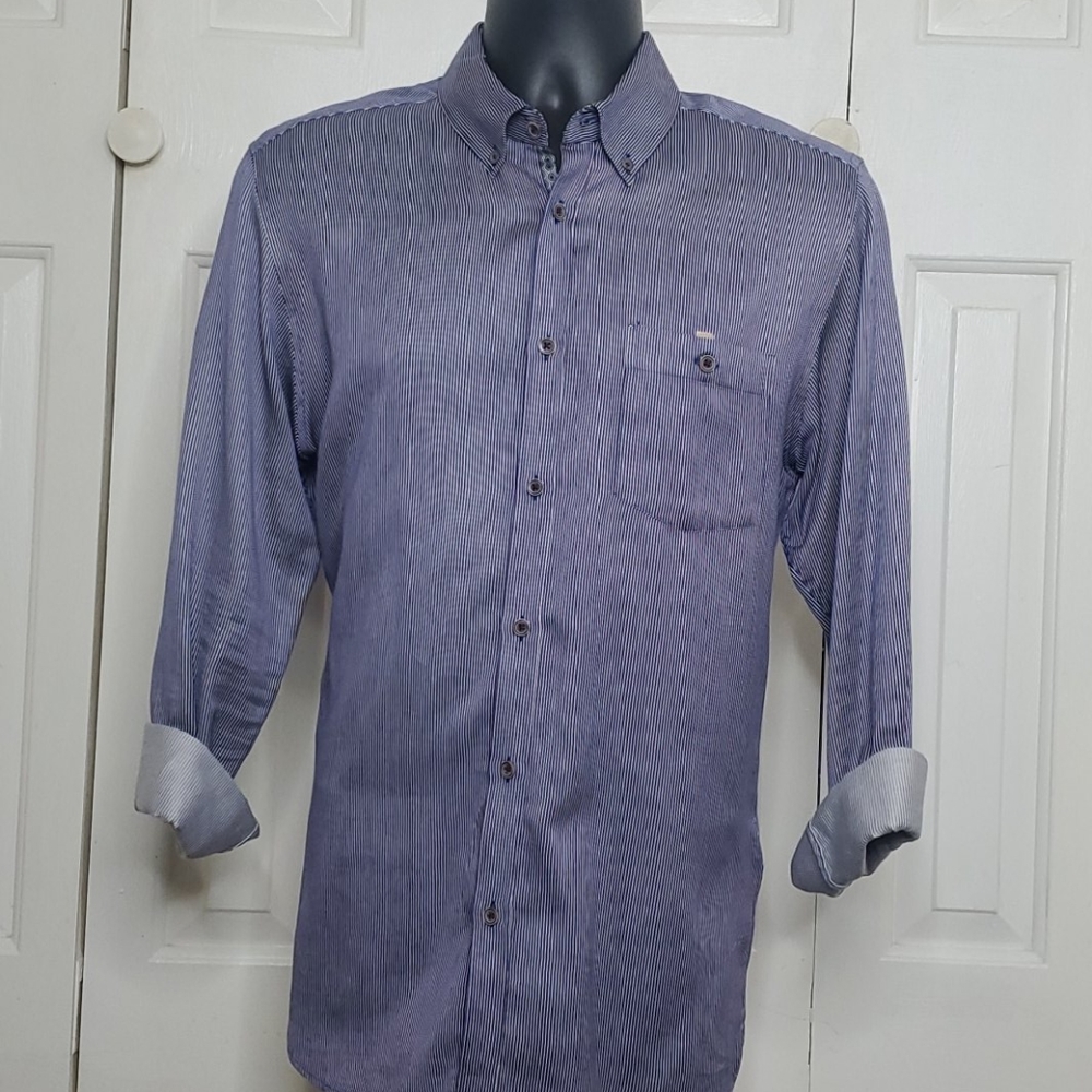 TED BAKER Blue Striped Shirt